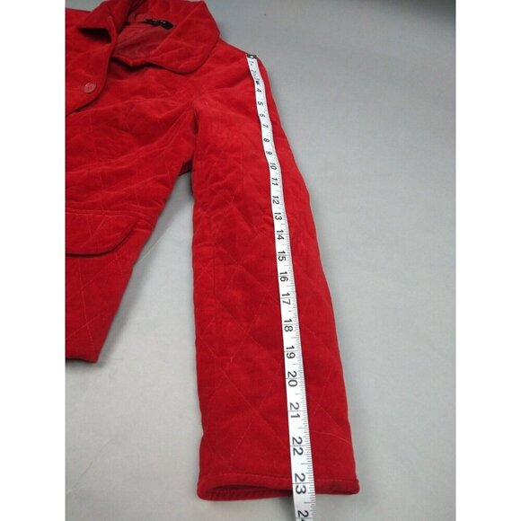Talbots Petites Jacket Womens 10P Scarlet Red Velvet Kate Fit Button Blazer - Picture 4 of 9
